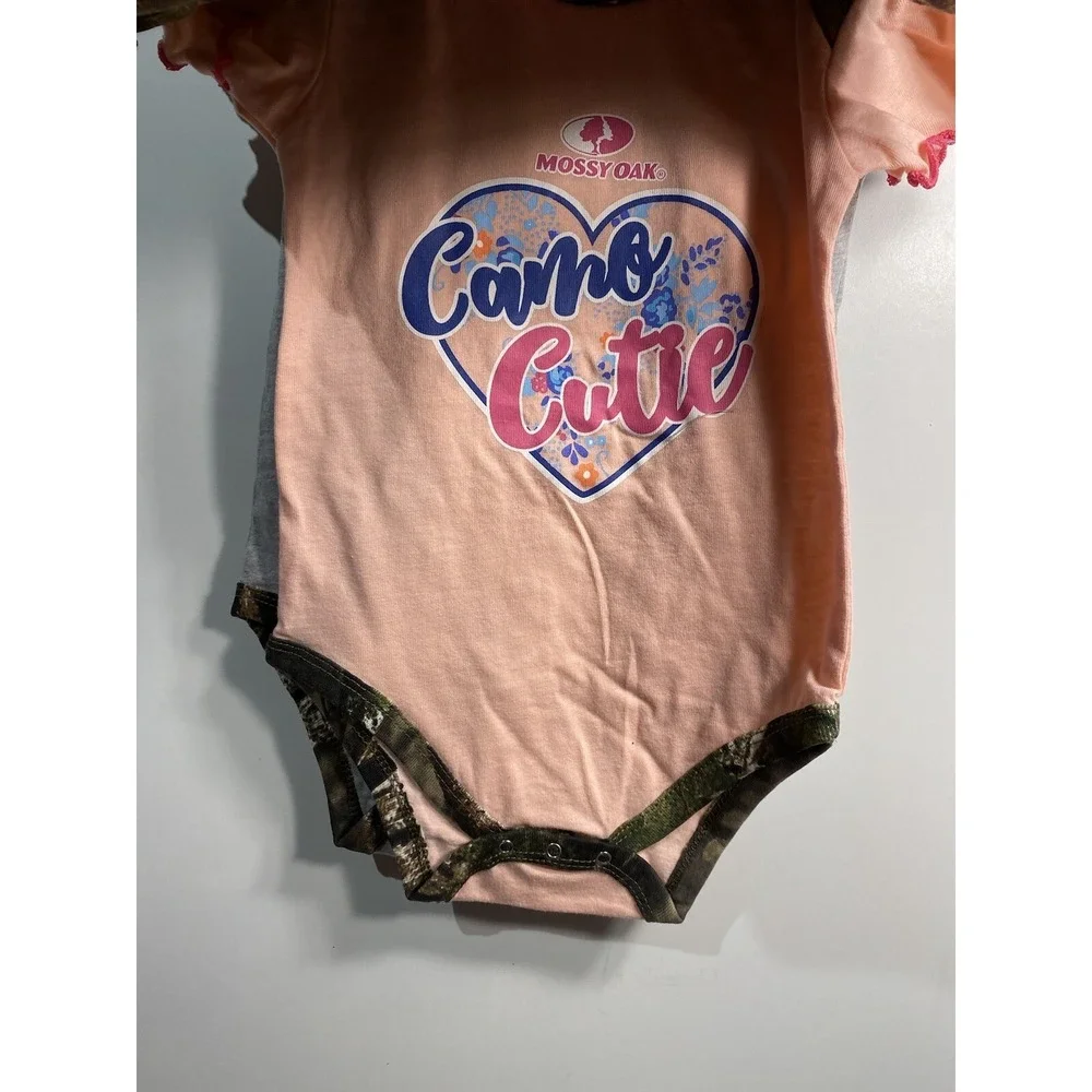 mossy‎ oak baby girls 3 pack bodysuits camo size 12 months